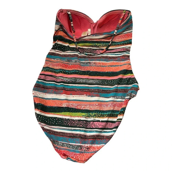 Anne Cole Women's Twist Front Shirred Multicolored One Piece Size 14 - Picture 10 of 12